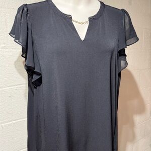 Premise woman Black Flutter Sleeve Blouse - Size 2x